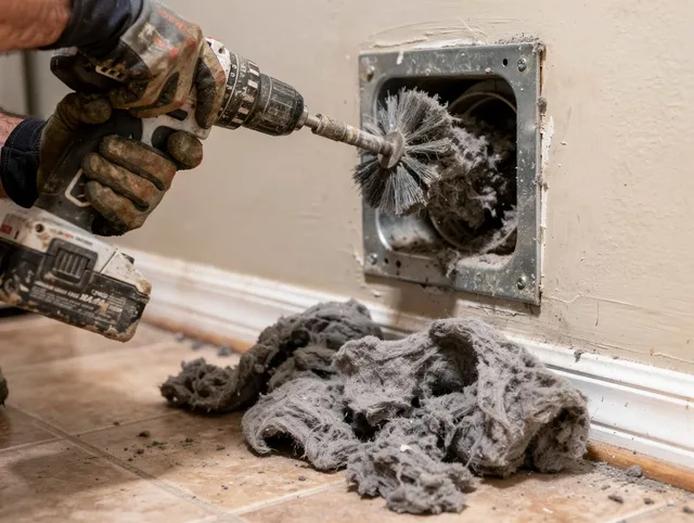 Certified Laguna Hills Dryer Vent Cleaning technician performing dryer vent cleaning in Laguna Hills