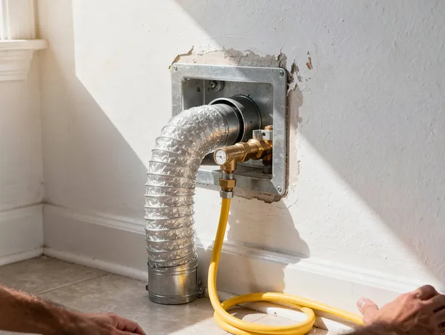 Laguna Hills Dryer Vent Cleaning certified technician performing specialized gas dryer vent cleaning in Laguna Hills